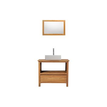 Mueble De Baño Simple Ketapang 1 Cajón 90x50x75 Cm Color Color Natural Claro Vente-unique