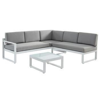 Conjunto De Salón Para Jardín Palaos  214x130x63.5 Cm Color Gris Vente-unique