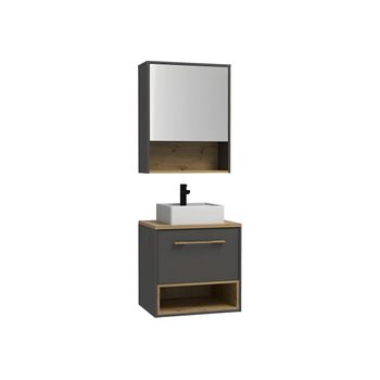 Mueble De Baño Simple Yangra 1 Cajón 60x46x57 Cm Color Gris Antracita Vente-unique