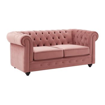 Sofá Fijo Chesterfield  168x88x72 Cm Color Rosa Palo Vente-unique