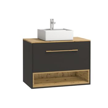 Mueble De Baño Simple Yangra 1 Cajón 80x46x57 Cm Color Gris Antracita Vente-unique