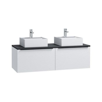 Mueble De Baño Con Doble Lavabo Latoma 2 Cajones 120x45.6x39.2 Cm Color Blanco Vente-unique