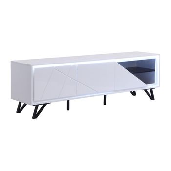 Mueble Bajo De Tv Saliano  180x40x55 Cm Color Blanco Vente-unique