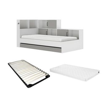 Cama Clásica Armand 1 Cajón 221x120x104 Cm Color Blanco Vente-unique