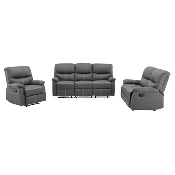 Conjunto Sofá Y Sillón Relax Canby  183x90x95 Cm Color Gris Venta-unica