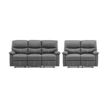 Conjunto Sofá Y Sillón Relax Canby  183x90x95 Cm Color Gris Venta-unica