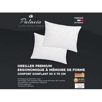 Almohada Auxence  70x50x10 Cm Color Blanco Vente-unique