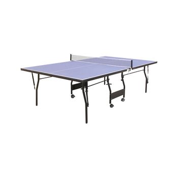 SPORTNOW Mesa de Ping Pong Dobrável com Rodas Mesa de Ping Pong Profissional  para Interior e Exterior Tamanho Padrão com Rede Raquetes e Bolas  274x152,5x76 cm Azul