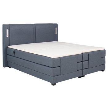 Cama Continental Boxspring Astemi  214x201x122 Cm Color Azul Vente-unique