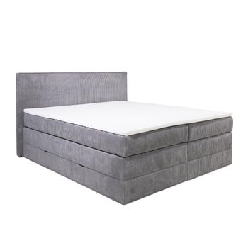 Cama Continental Boxspring Ivolos  210x176x120 Cm Color Gris Vente-unique