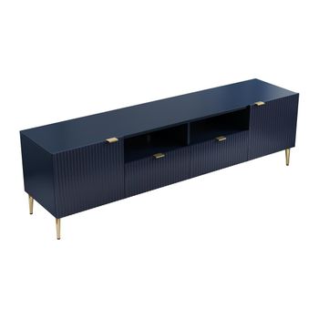 Mueble Bajo De Tv Yesinia 2 Cajones 190x45x55 Cm Color Azul Oscuro Vente-unique