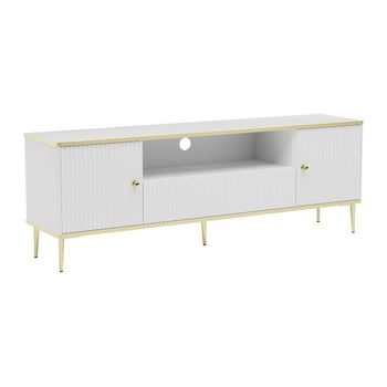 Mueble Bajo De Tv Sinead 1 Cajón 160x35x55.2 Cm Color Blanco Vente-unique