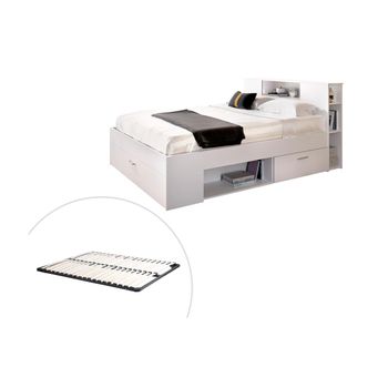 Cama Clásica Leandre 2 Cajones 228.5x169.5x95 Cm Color Blanco Vente-unique