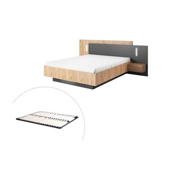 Estructura de cama para colchón de 135x190 cm de madera de pino color gris  VidaXL 810472