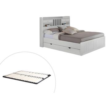 Cama Clásica Mederick 2 Cajones 211.2x148x115.6 Cm Color Blanco Vente-unique