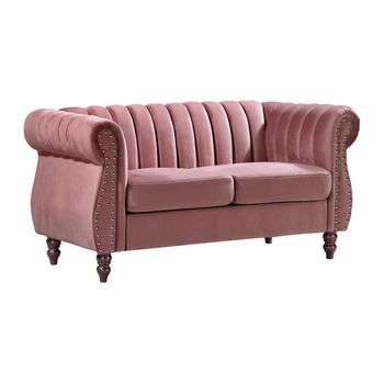 Sofá Fijo Trumbo  150x78x77 Cm Color Rosa Palo Vente-unique