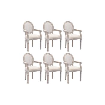 Silla Medallón Luis Xvi Antoinette  54.4x57x95.5 Cm Color Beige Venta-unica