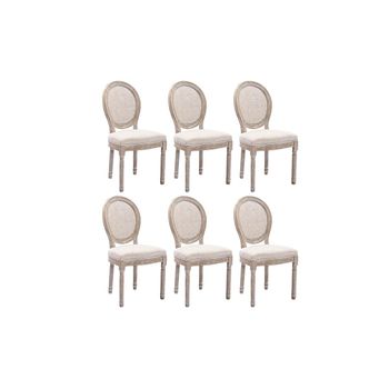 Silla Medallón Luis Xvi Antoinette  49x57.5x95 Cm Color Beige Vente-unique