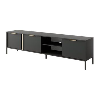 Mueble Bajo De Tv Paveli  202.9x39.5x53.4 Cm Color Gris Antracita Vente-unique