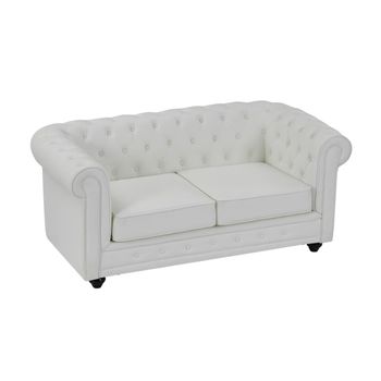 Sofá Fijo Chesterfield  168x88x72 Cm Color Blanco Vente-unique