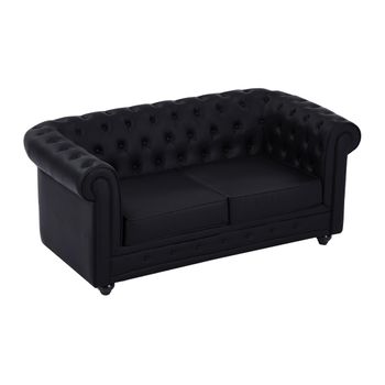 Sofá Fijo Chesterfield  168x88x72 Cm Color Negro Vente-unique