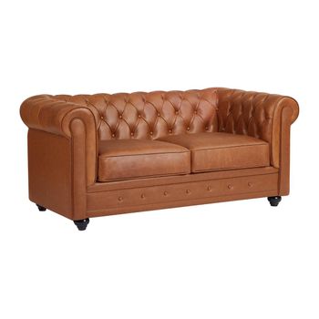 Sofá Fijo Chesterfield  165x88x72 Cm Color Camel Vente-unique