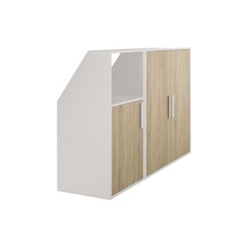 Armario Para Buhardilla Adezio  139.4x50x110 Cm Color Color Natural Claro, Blanco Vente-unique