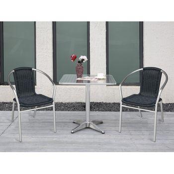 Conjunto De Mesa Y Sillas Para Jardín Fizz  70x70x72 Cm Color Negro Vente-unique