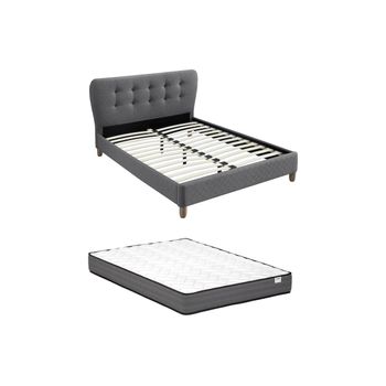 Cama Clásica Elide  163x206.5x102 Cm Color Gris Vente-unique