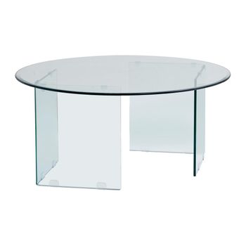 Mesa De Centro Fija Adamo  90x90x41 Cm Color Transparente Vente-unique