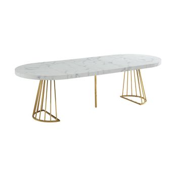 Mesa Extensible Firela  260x110x76 Cm Color Blanco, Dorado Vente-unique