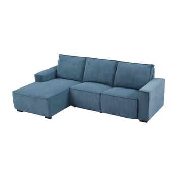 Sofá Relax Amelio  266x166x92 Cm Color Azul Vente-unique