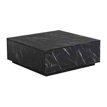 Mesa De Centro Fija Antrim 2 Cajones 90x90x35 Cm Color Negro Vente-unique