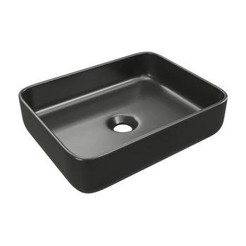 Lavabo Sobre Encimera Juniko  50x39x13 Cm Color Negro Vente-unique