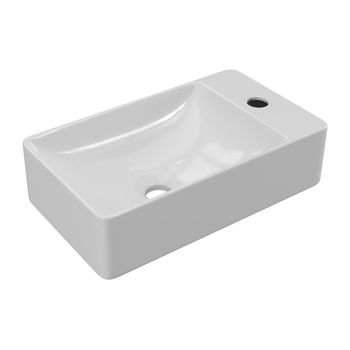 Lavabo Suspendido Eraval  38x22x10 Cm Color Blanco Vente-unique