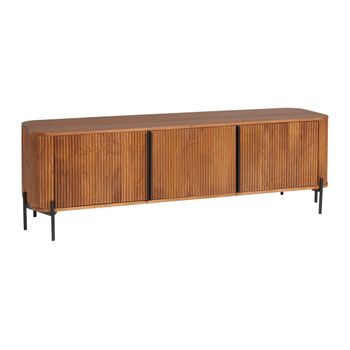 Mueble Bajo De Tv Balimela  159x41.6x50 Cm Color Color Natural Oscuro Vente-unique