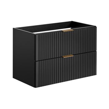 Mueble De Lavabo Zevara 2 Cajones 80x46x57 Cm Color Negro Vente-unique