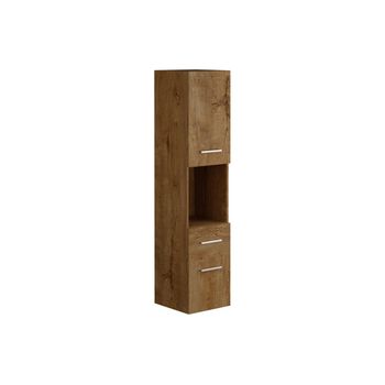 Columna De Baño Claudia 1 Cajón 30x30x133 Cm Color Color Natural Oscuro Vente-unique