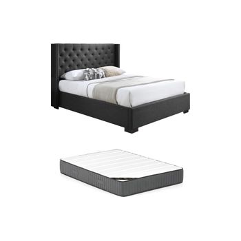 Cama Clásica Massimo  163.5x215.5x141.5 Cm Color Gris Vente-unique