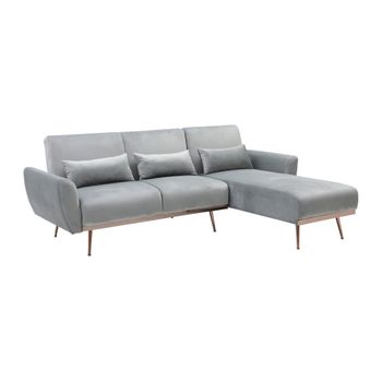 Sofá Cama Launei  221x163x84 Cm Color Gris Claro Vente-unique