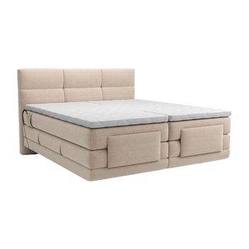 Cama Continental Boxspring Lodi  215x168x118 Cm Color Beige Vente-unique