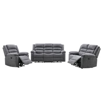 Conjunto Sofá Y Sillón Relax Burolo  199x95x103 Cm Color Gris Vente-unique