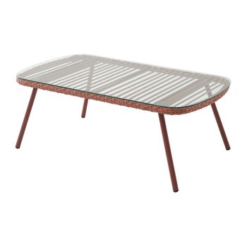 Mesa De Centro Para Jardín Lousini  111x63x39.5 Cm Color Terracota Vente-unique