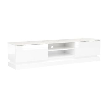 Mueble Bajo De Tv Devika 2 Cajones 190x40x44 Cm Color Blanco Vente-unique