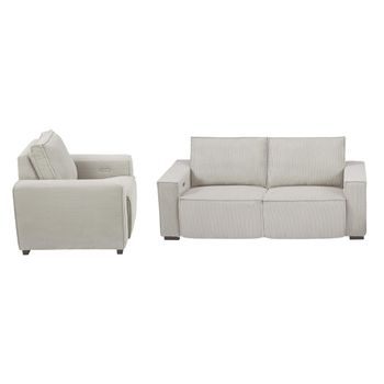 Conjunto Sofá Y Sillón Relax Amelio  210x98x92 Cm Color Beige Vente-unique