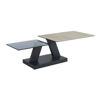 Mesa De Centro Modular Oyrus  155x60x43 Cm Color Negro, Color Natural Claro Vente-unique