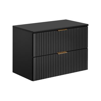 Mueble De Lavabo Zevara 2 Cajones 80x46x57 Cm Color Negro Vente-unique