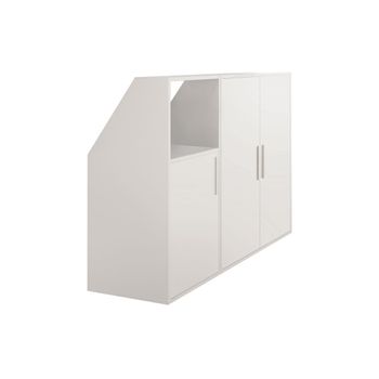 Armario Para Buhardilla Adezio  139.4x50x110 Cm Color Blanco Vente-unique