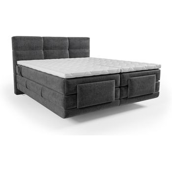 Cama Continental Boxspring Lodi  215x188x118 Cm Color Gris Antracita Vente-unique