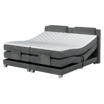 Cama Continental Boxspring Castel  215x168x112 Cm Color Gris Claro Vente-unique